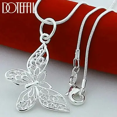 Collar de Plata con Colgante de Corazón y Flores - miniatura 3