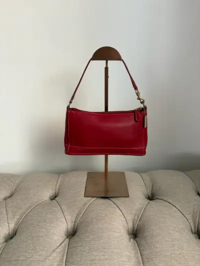 Cartera de cuero roja coach - miniatura 1