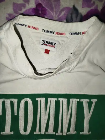 Polerón Tommy Jeans blanco y verde para hombre - miniatura 2