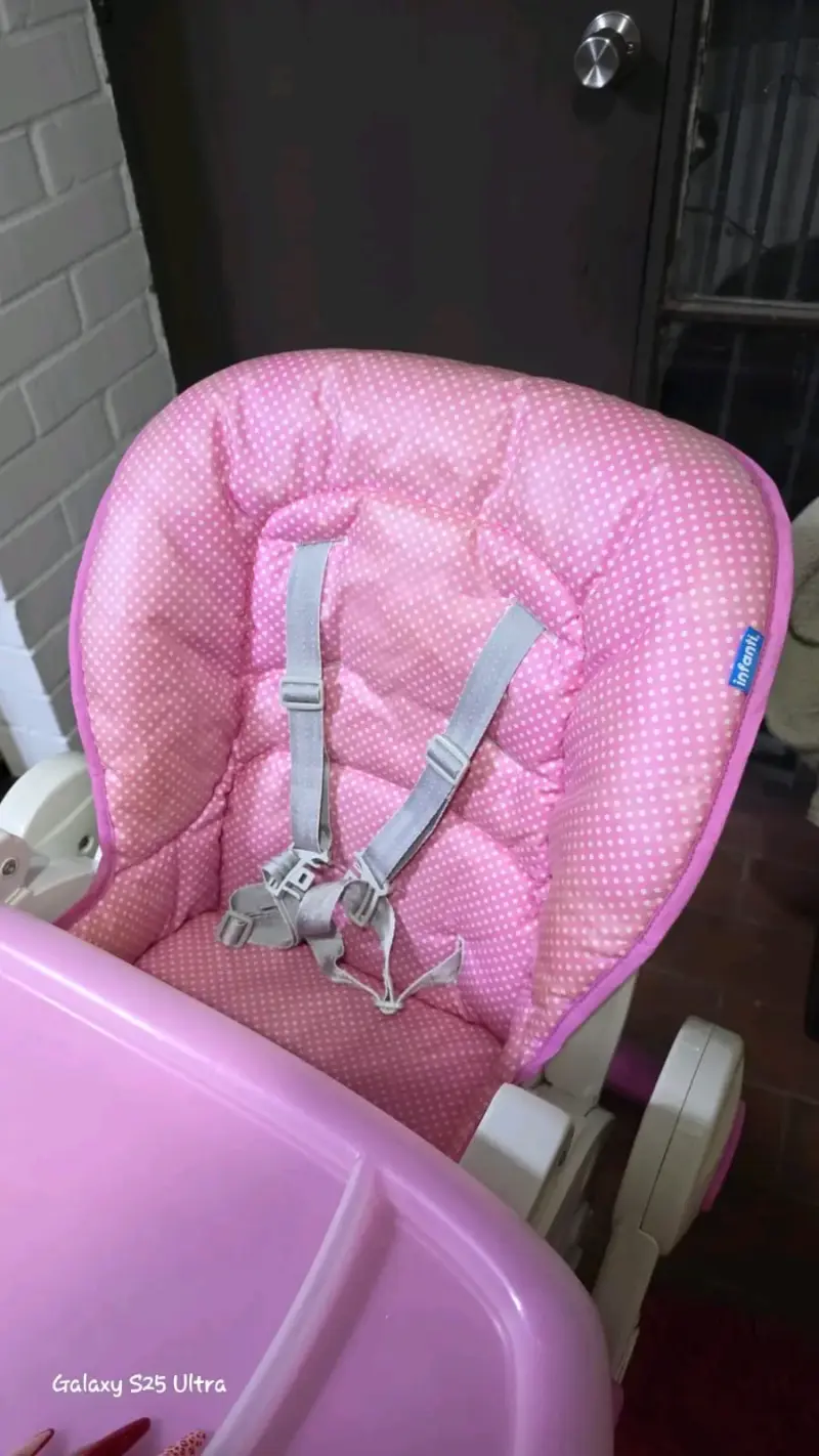 Silla de Comer para Bebé Infanti Rosa - 1