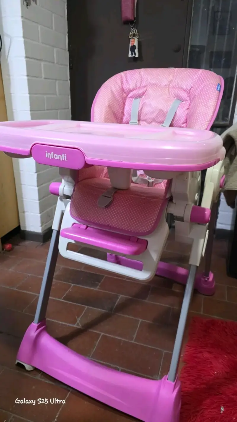 Silla de Comer para Bebé Infanti Rosa - 3