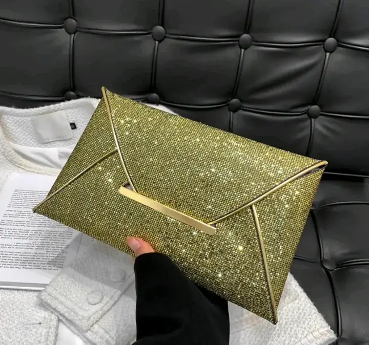 Cartera de Mano Dorada Brillante para Mujer - 3