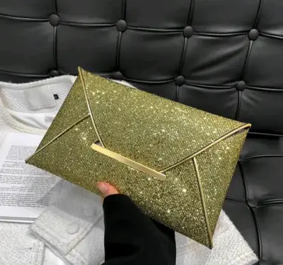 Cartera de Mano Dorada Brillante para Mujer - miniatura 3