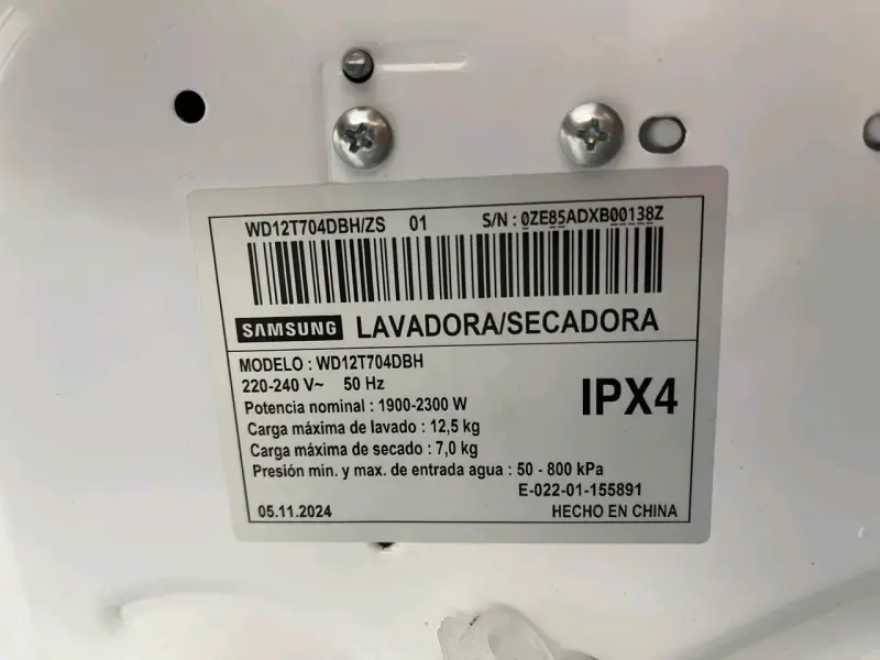 Lavadora Secadora Samsung 7kg Modelo WD12T704DBH - 3