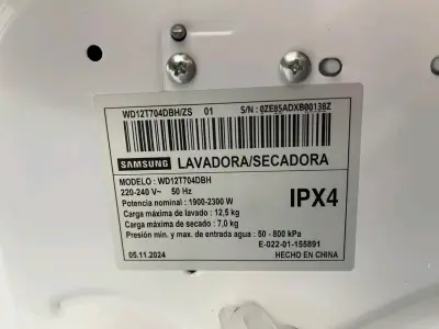 Lavadora Secadora Samsung 7kg Modelo WD12T704DBH - miniatura 3