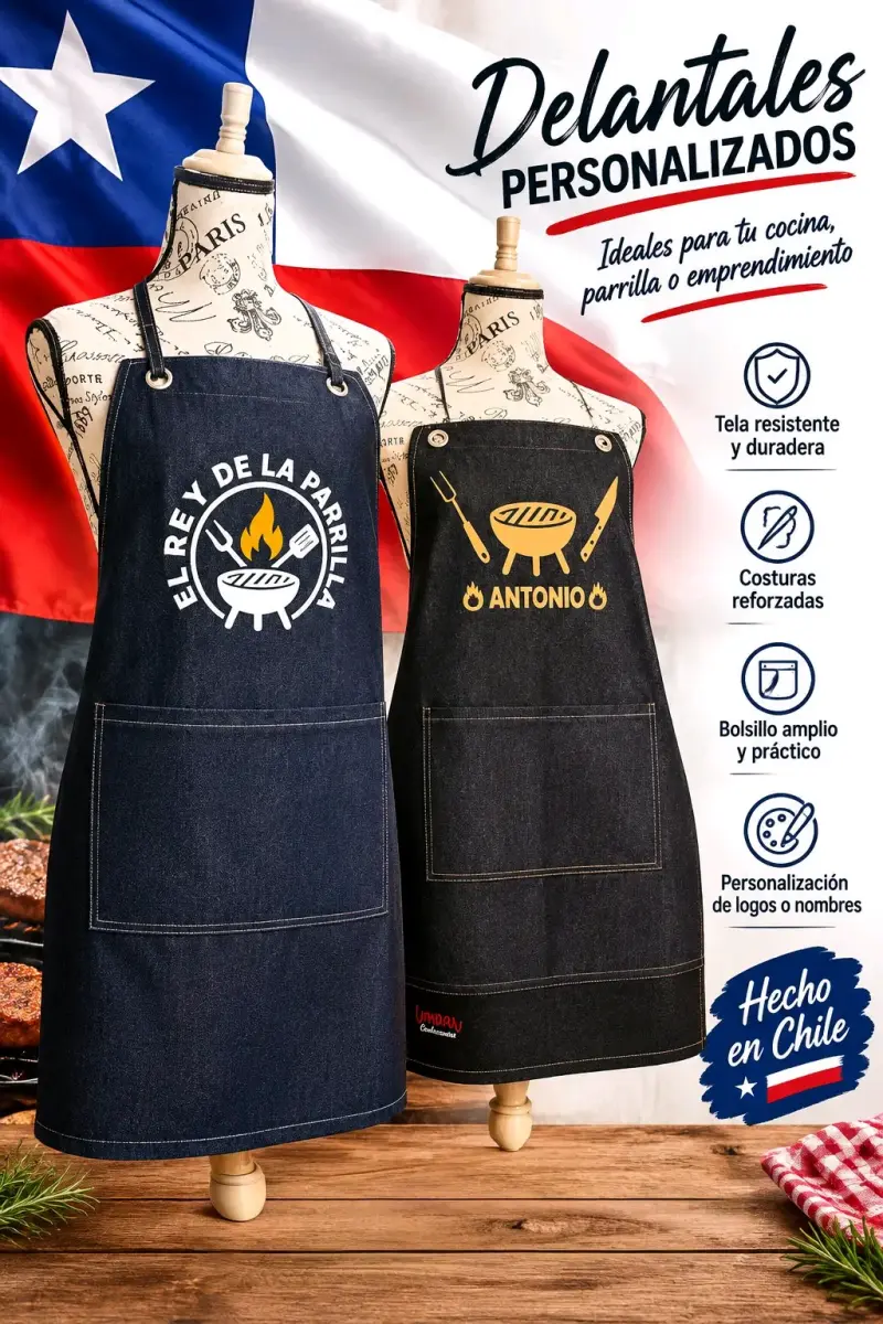 Delantal parrillero unisex personalizados - 1