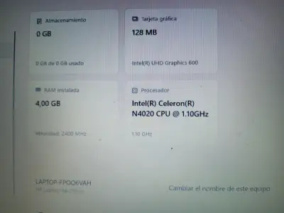 Laptop HP con Intel Celeron N4020 y 4GB RAM - miniatura 3