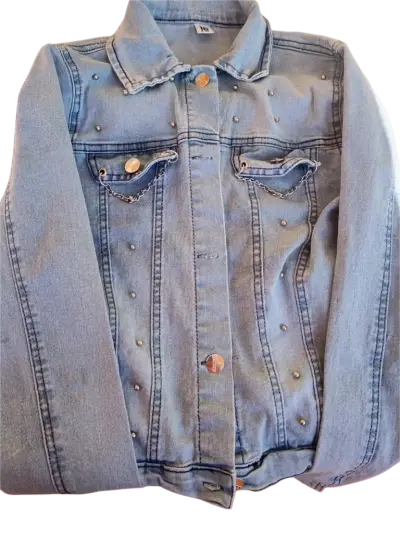 Chaqueta de mezclilla con tachuelas y cadenas - miniatura 3