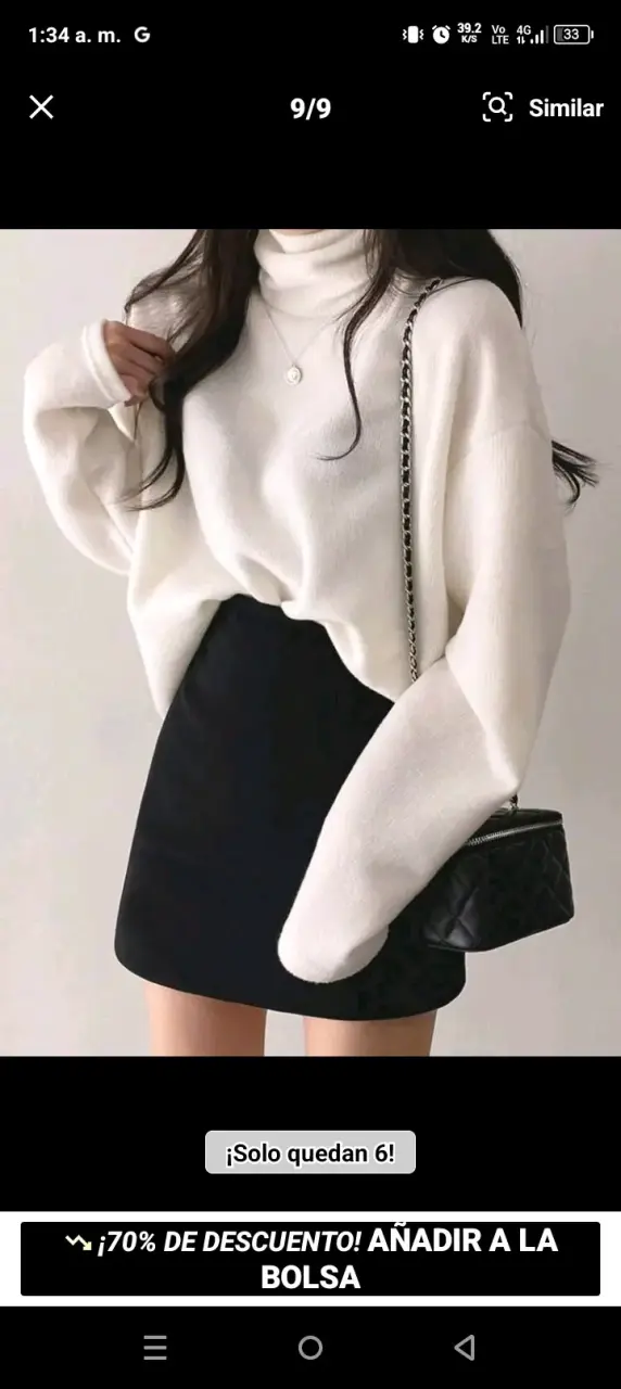 Suéter de cuello alto, color beige Dazy para mujer