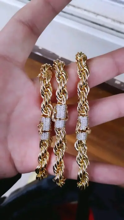 Pulsera de oro golfield 14k trenzada enchapado - miniatura 2