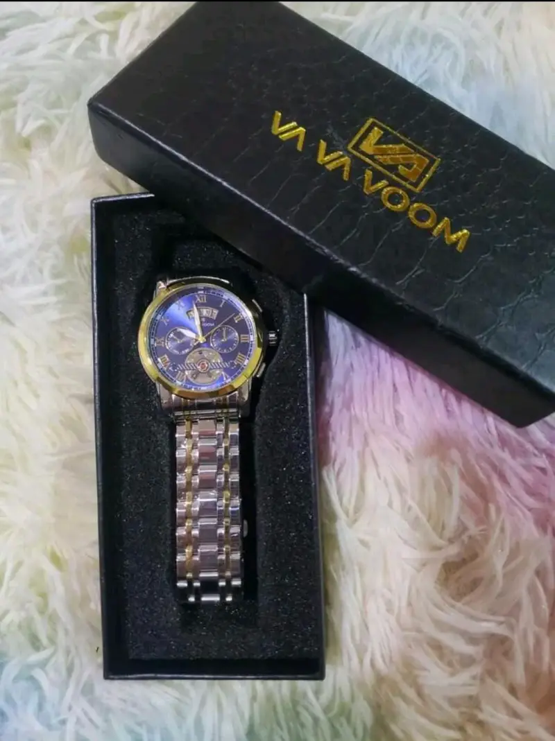 Reloj Va Va Voom de acero inoxidable con esfera azul - 4