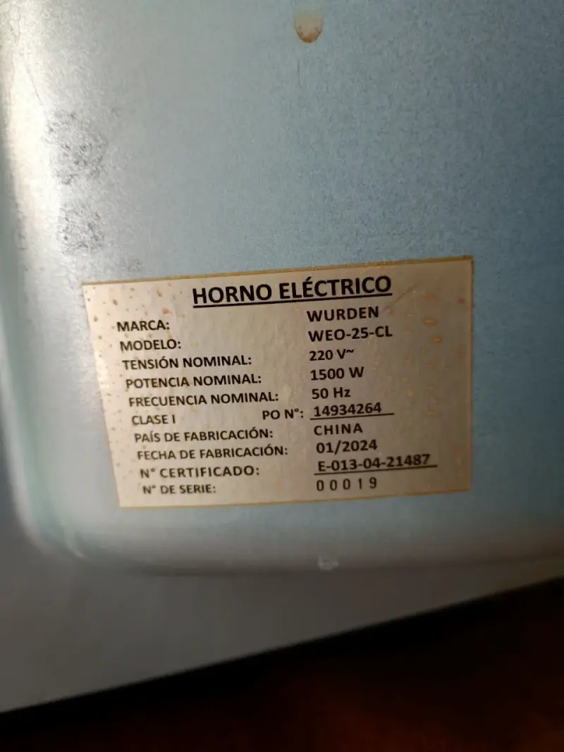 Horno eléctrico Wurden WEO-25-CL 1500W - 3