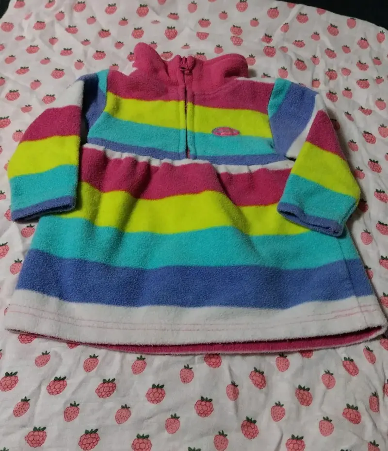 Vestido polar infantil a rayas multicolor