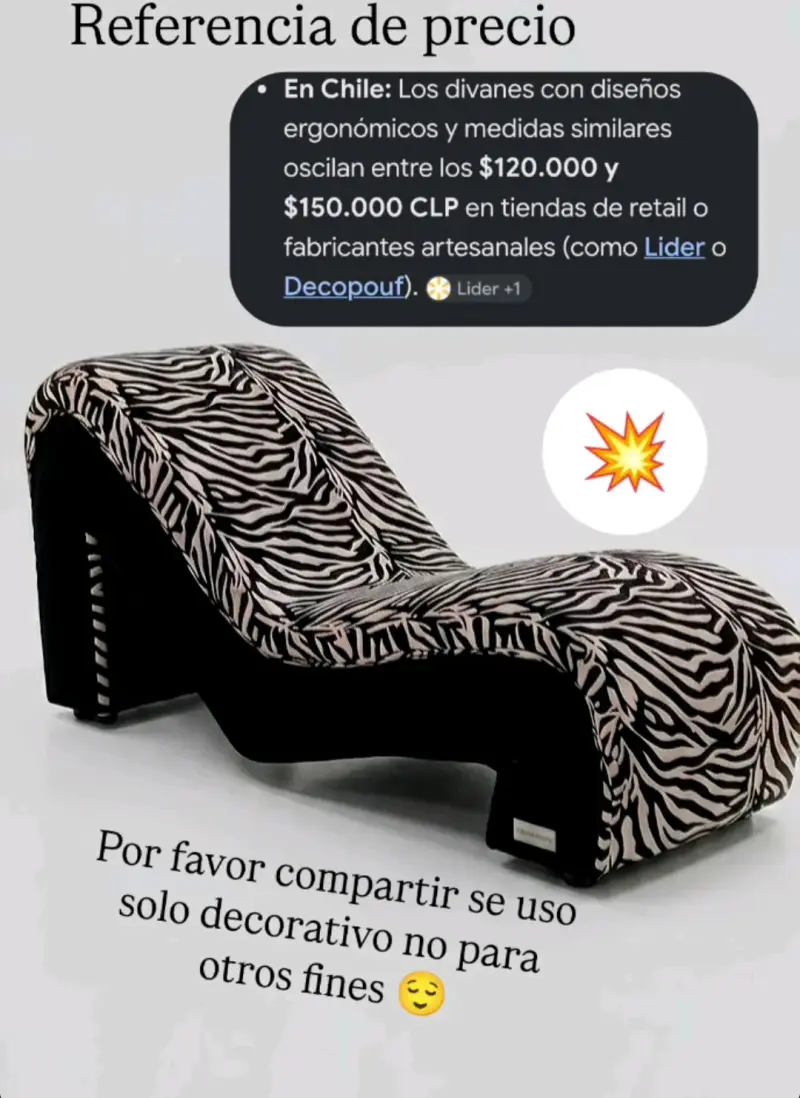 Sillón ergonómico con diseño cebra
