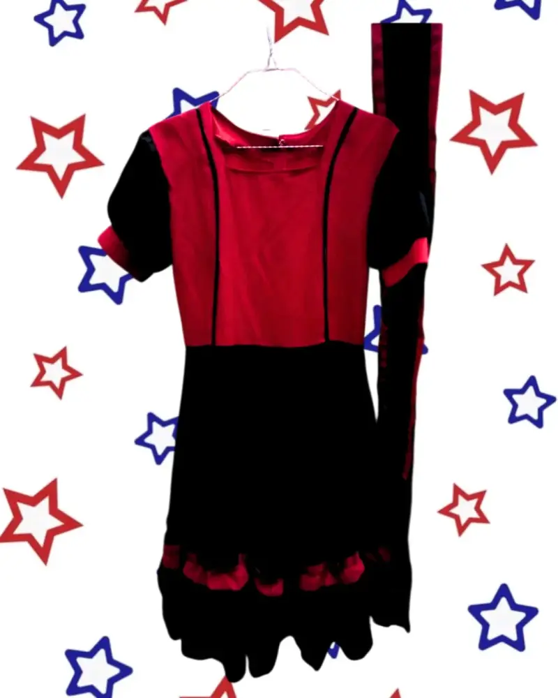 Vestido de cueca / huasa rojo y negro