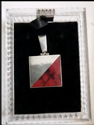 Colgante de Plata 950 con Rodonita Natural - miniatura 1