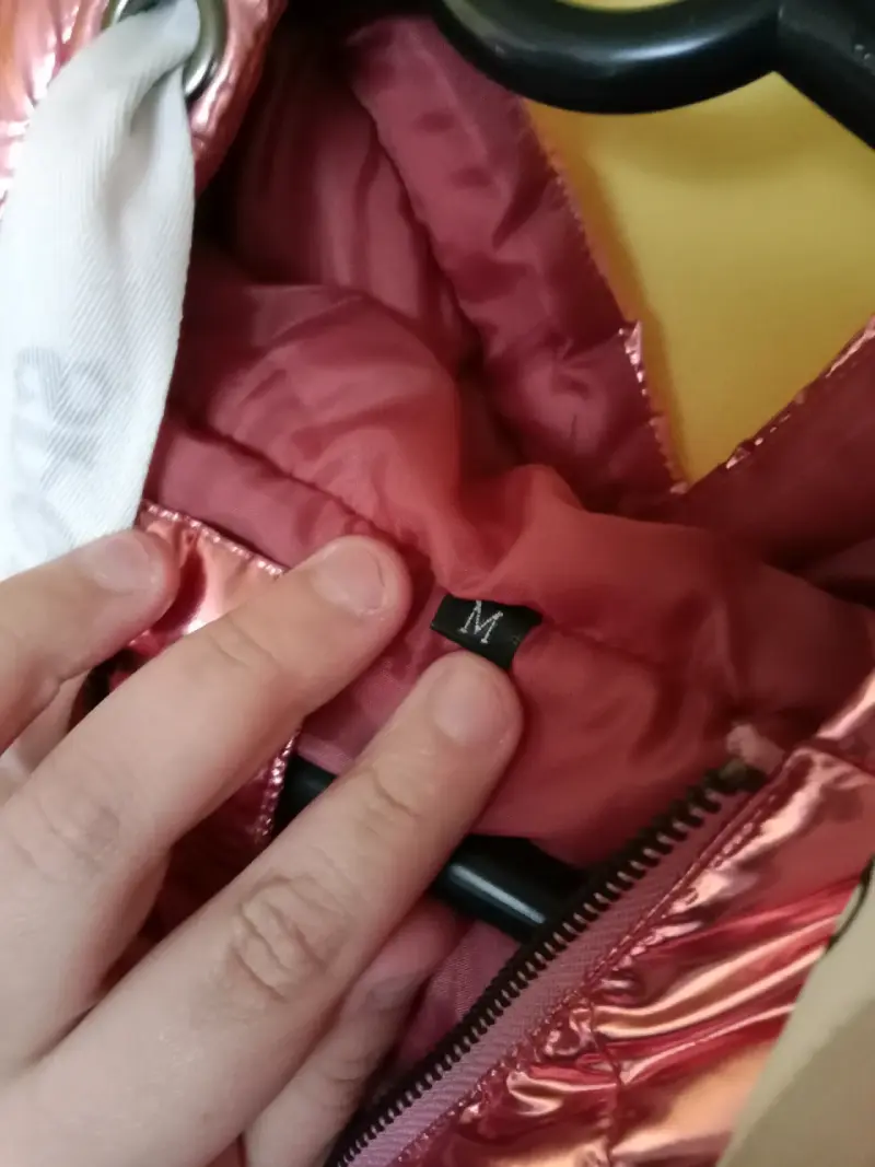 Chaqueta metálica rosa para mujer talla M - 2