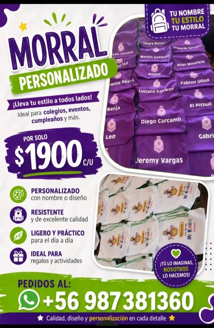 Morral personalizado resistente y práctico