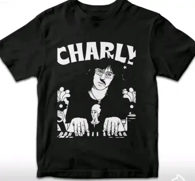 Polera negra con diseño de Charly García - miniatura 1