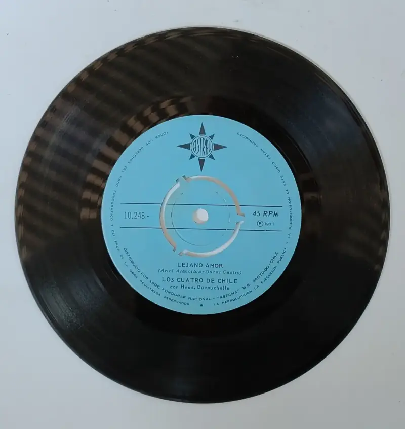 Vinilo 45 RPM Romance Del Hombre Nocturno Los Cuatro de Chile - 2