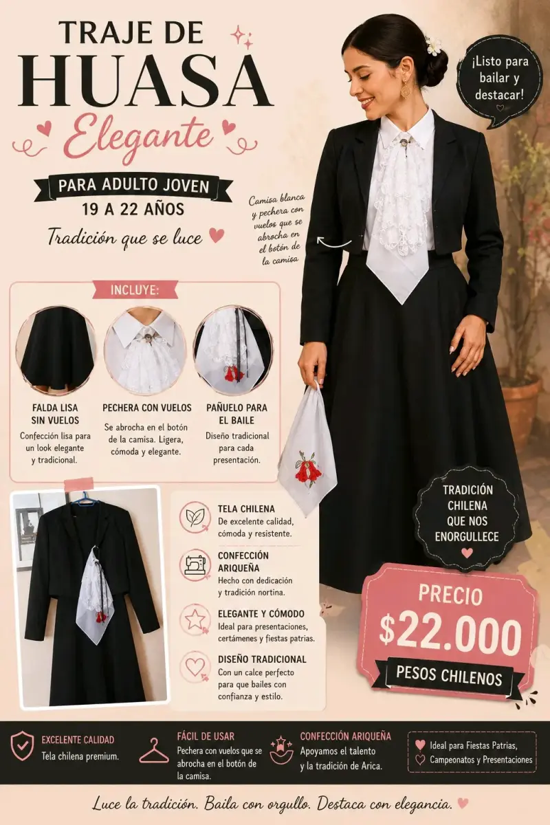 Traje de Huasa Elegante para Adulto Joven - 2