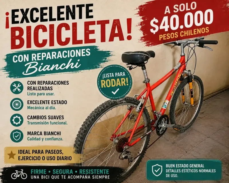 Bicicleta Bianchi reparada en excelente estado