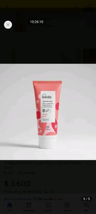 Crema de Manos Frutos Rojos Natura Tododia 50ml - miniatura 2