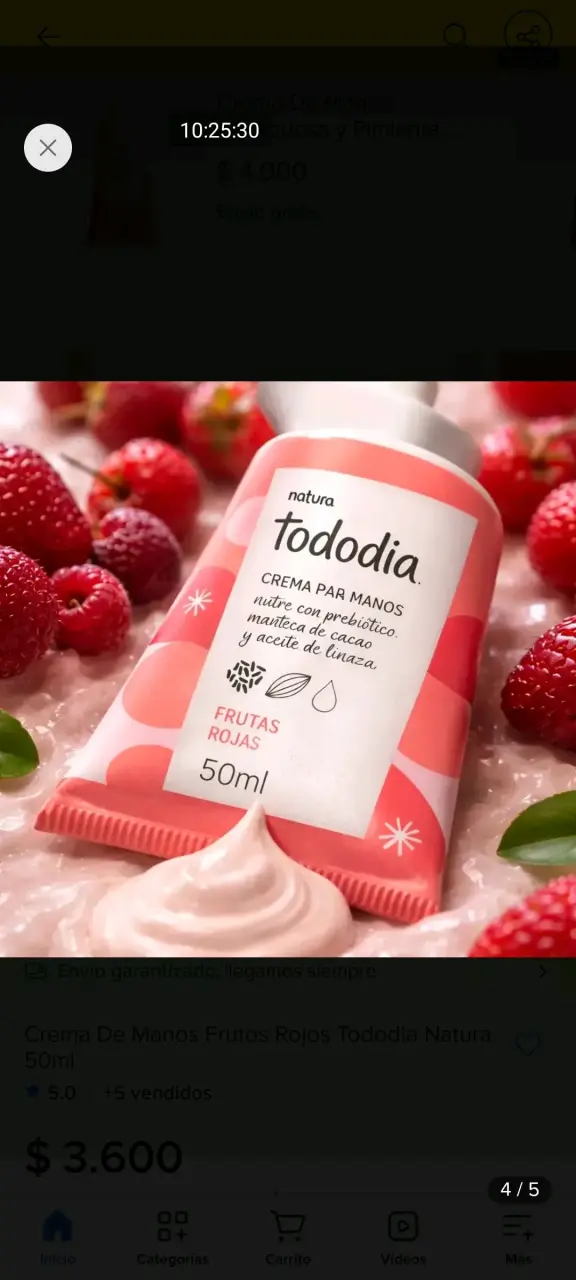 Crema de Manos Frutos Rojos Natura Tododia 50ml - 5