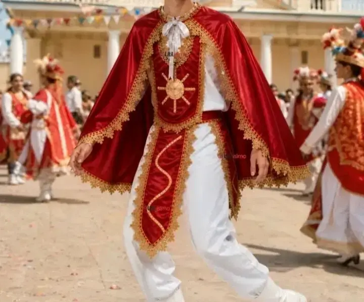 Disfraz de Diablada Carnaval Rojo y Blanco - 2