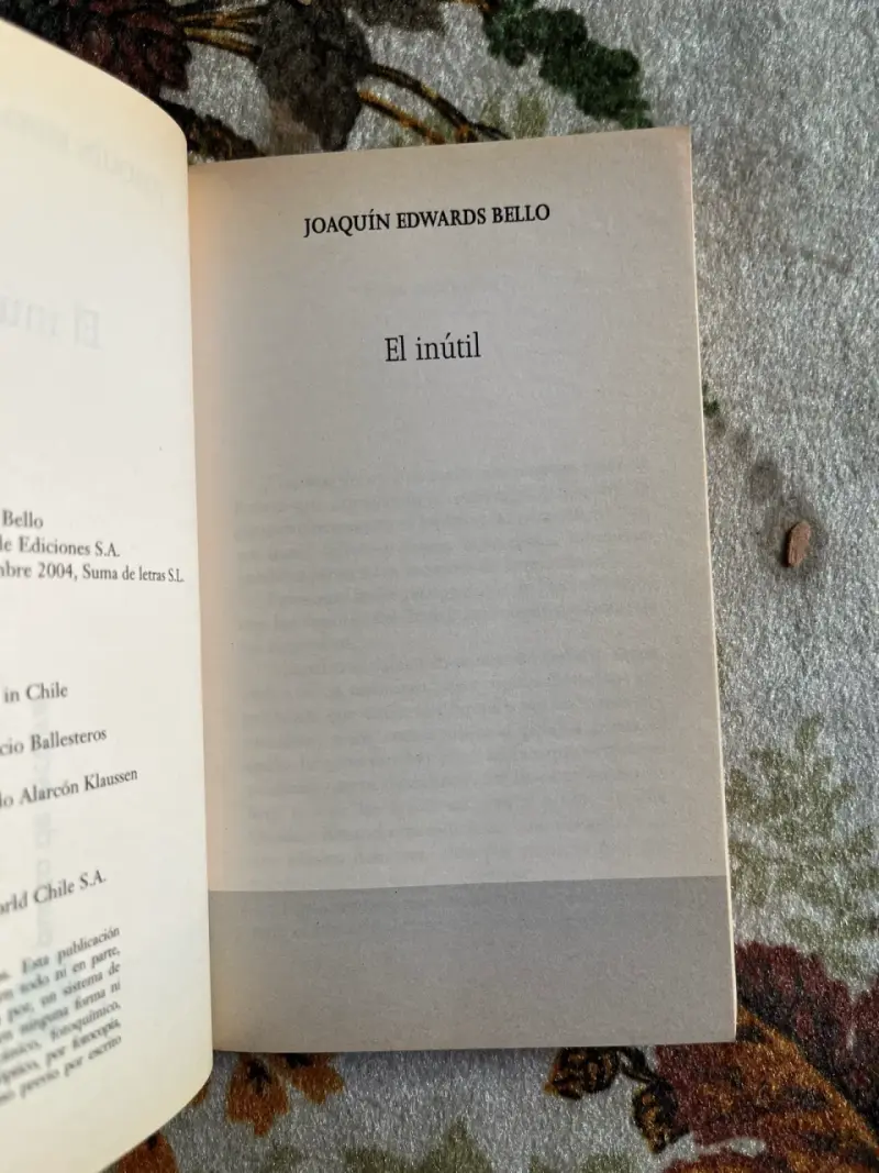 Libro 'El inútil' de Joaquín Edwards Bello - 2