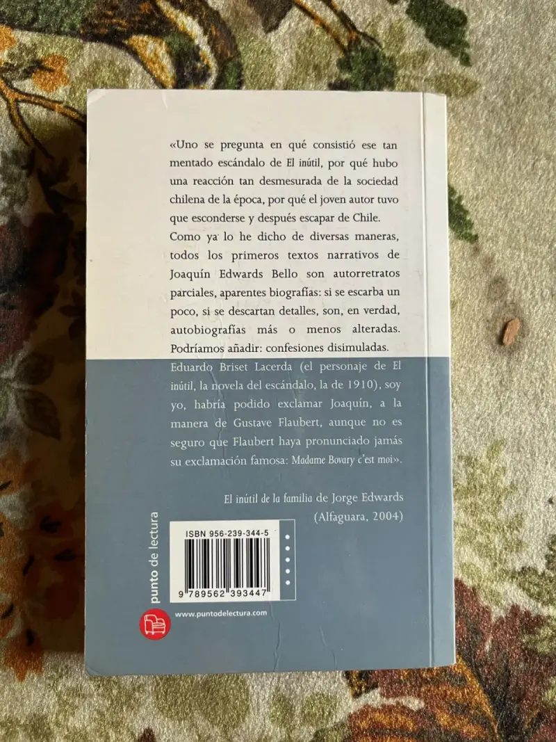 Libro 'El inútil' de Joaquín Edwards Bello - 3