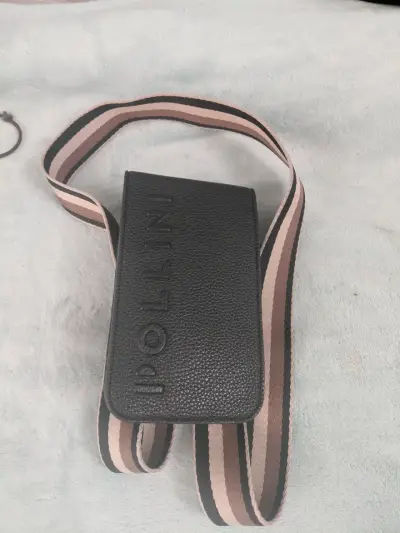 Bandolera de cuero negra Pollini con correa ajustable - miniatura 1