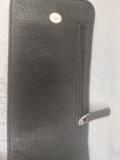 Bandolera de cuero negra Pollini con correa ajustable - miniatura 2