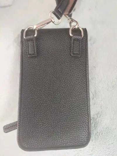Bandolera de cuero negra Pollini con correa ajustable - miniatura 6