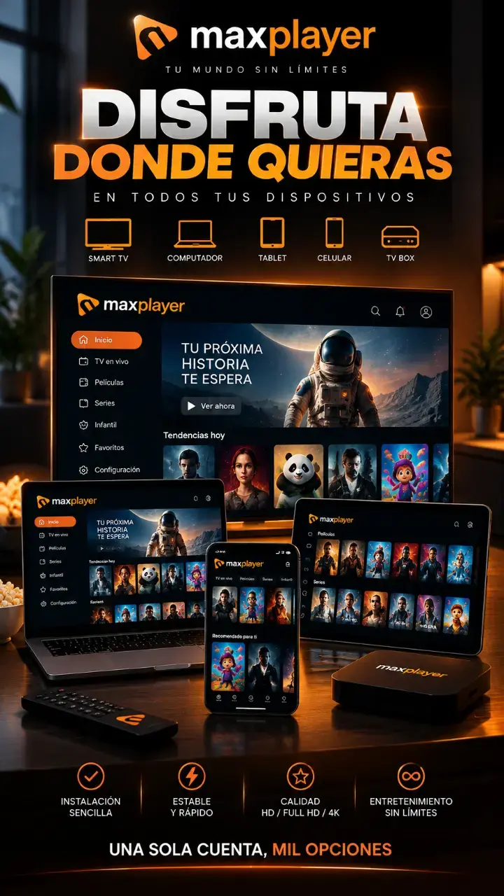 Servicio de Streaming MaxPlayer en HD y 4K