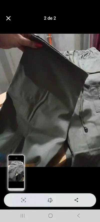 Pantalones cargo gris con bolsillos talla m - miniatura 2