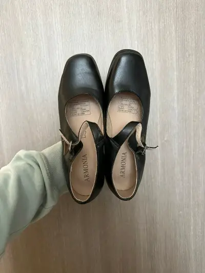 Zapatos de baile Armonia negros con tacón bajo - miniatura 1