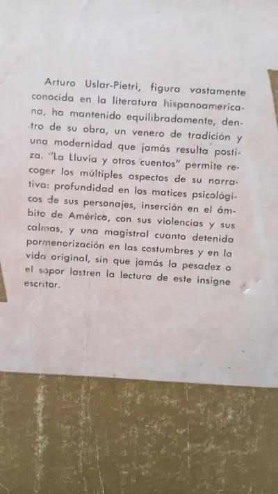 Libro 'La Lluvia y Otros Cuentos' de Arturo Uslar-Pietri - miniatura 2