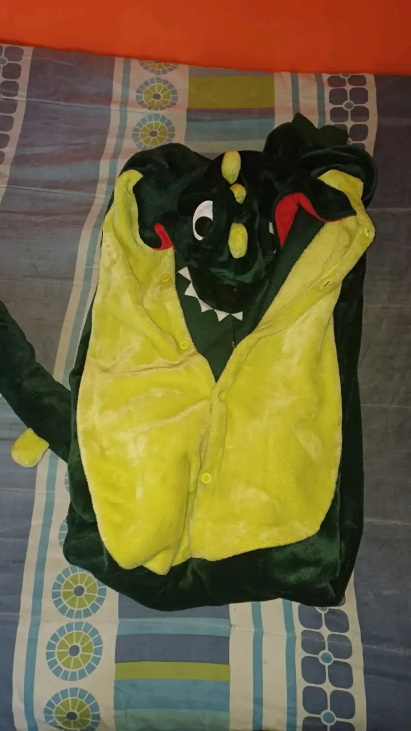 Disfraz de dinosaurio para adulto verde - 2