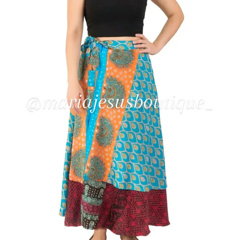 Falda larga bohemia multicolor