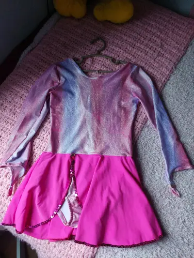 Vestido de Patinaje Artístico Rosa Talla/10 - miniatura 1
