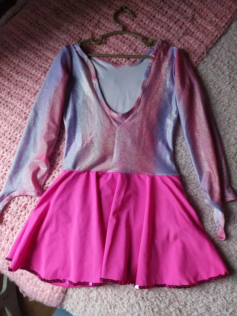 Vestido de Patinaje Artístico Rosa Talla/10 - 3