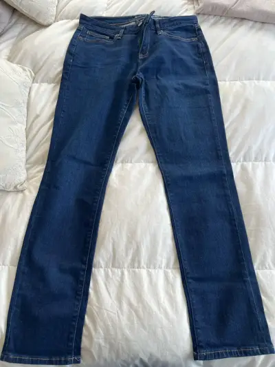 Jeans azul recto para mujer  Gap - miniatura 4