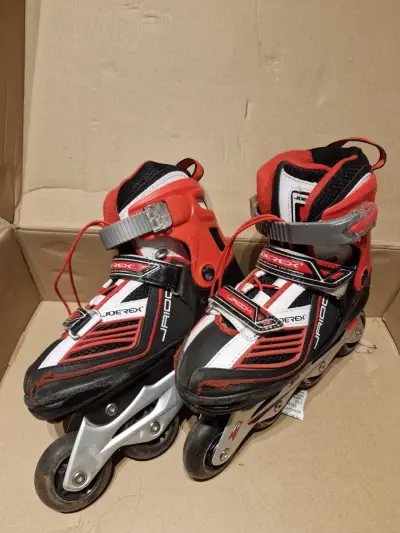 Patines en línea ajustables rojos para niños - miniatura 1
