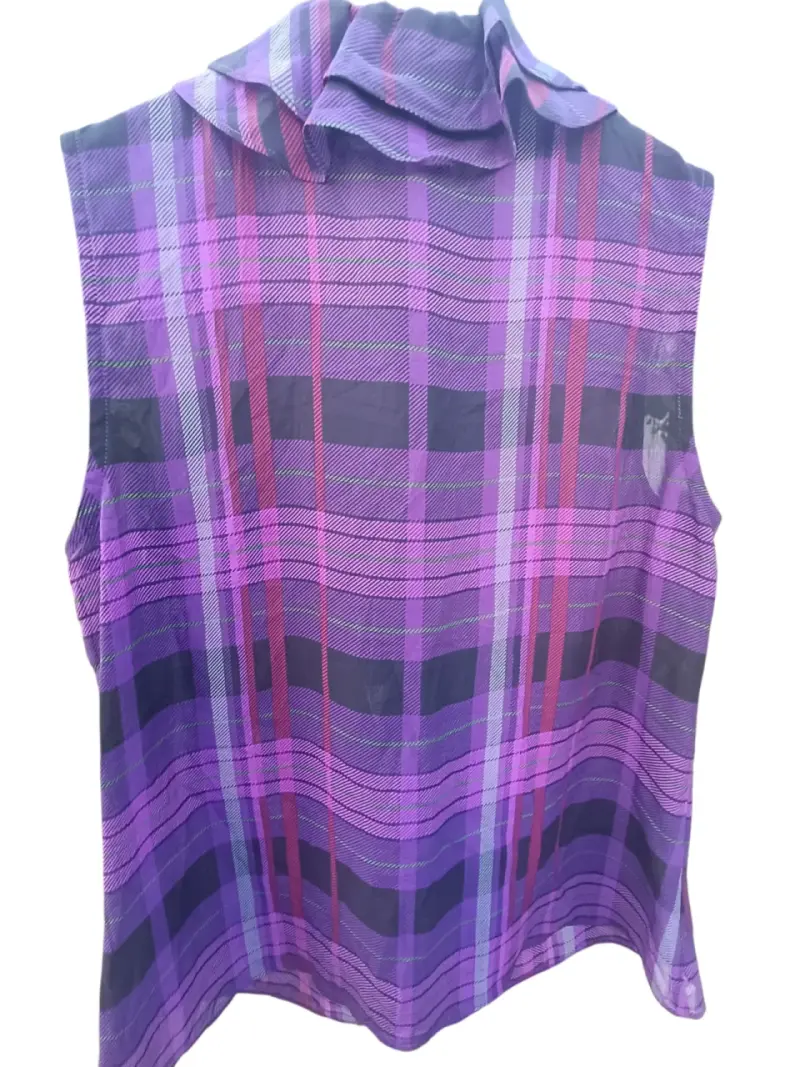 Blusa sin mangas Ralph Lauren púrpura a cuadros - 2