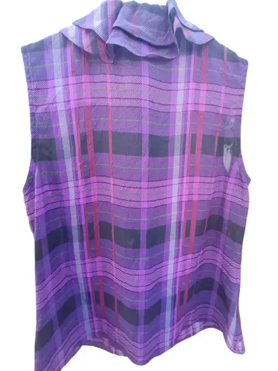 Blusa sin mangas Ralph Lauren púrpura a cuadros - miniatura 2