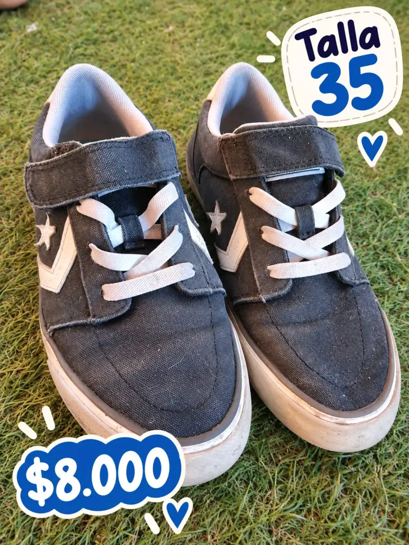 Zapatillas de lona negras talla 35