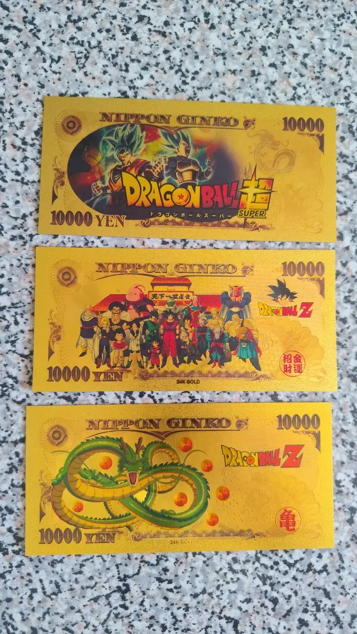 Billete coleccionable de anime dorado - 3