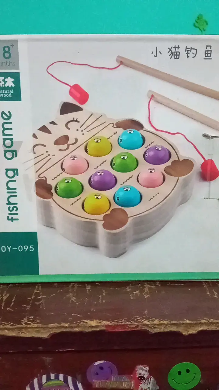 Juego de pesca magnético para niños de madera - 1