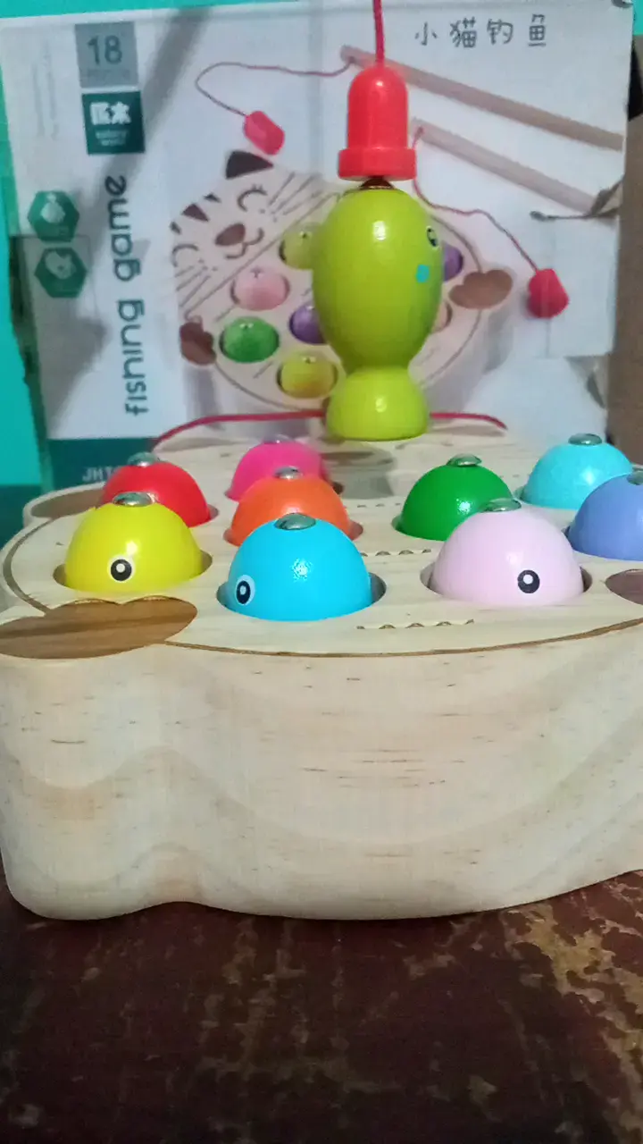 Juego de pesca magnético para niños de madera - 3